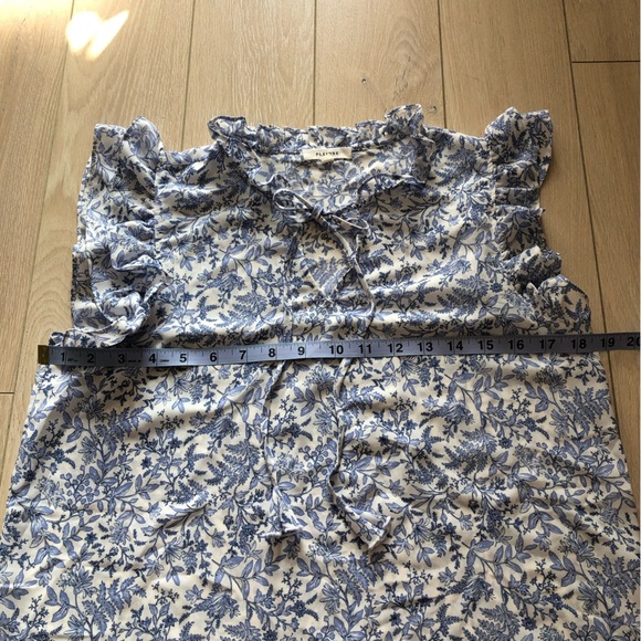 Anthropologie Pleione Botanical Print Ruffle Blouse Size S - Picture 5 of 10